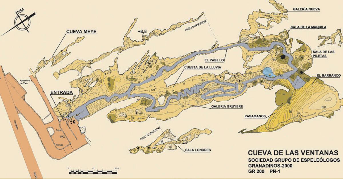 Mapa Cueva de las Ventanas Piñar